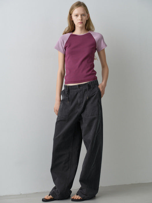Facade Pattern String Fatigue Pants midnight navy