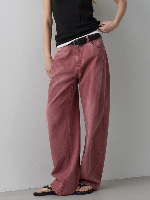 Facade Pattern Vintage Round Pants dusty red