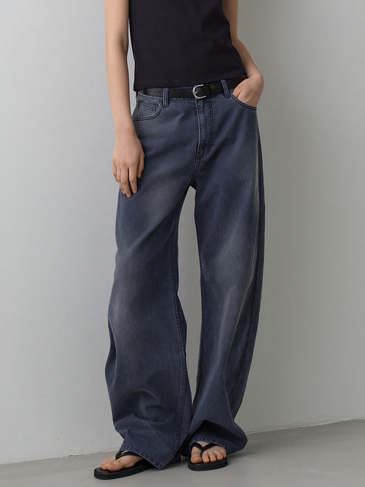 Facade Pattern Vintage Round Pants blue