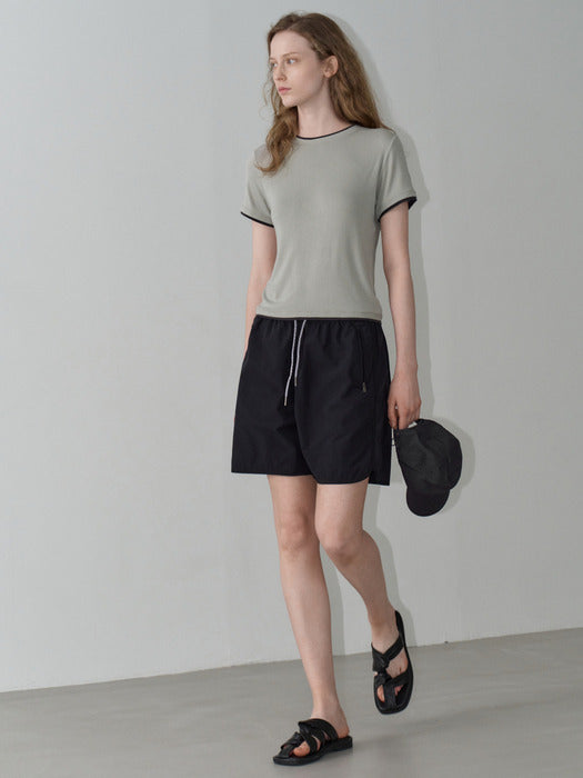 Facade Pattern Line Track Shorts dark navy