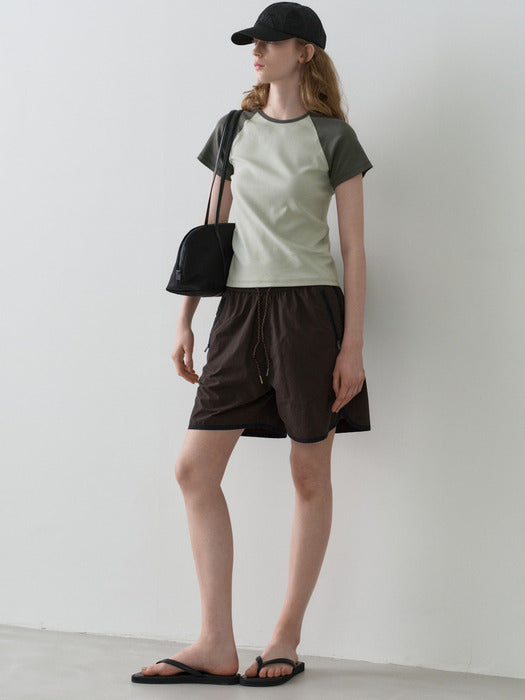 Facade Pattern Line Track Shorts brown