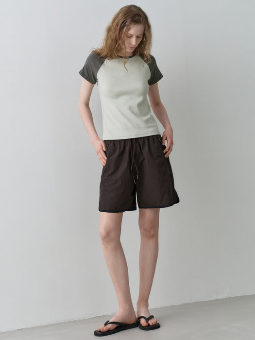 Facade Pattern Line Track Shorts brown