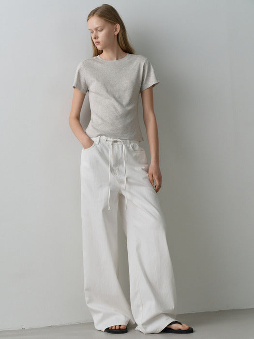 Facade Pattern Summer Wide Denim off white