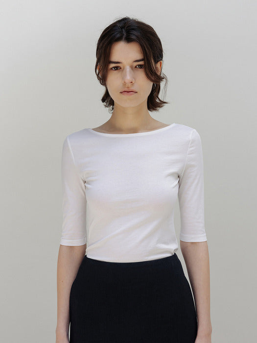 Moia backless cotton t-shirt (white)