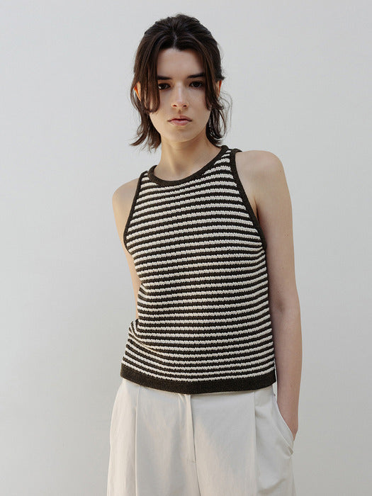 Moia wave knit top (brown mix)