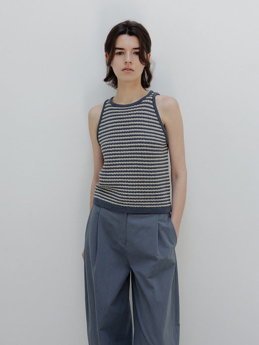 Moia wave knit top (blue mix)