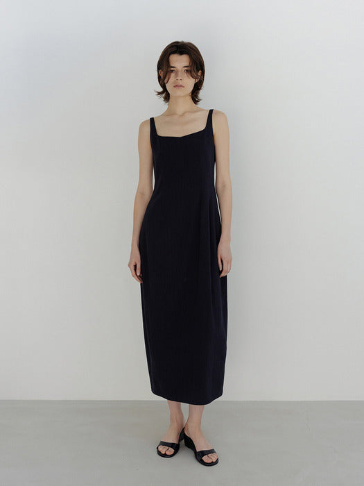 Moia viscose barrel dress (navy)