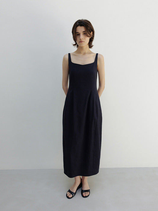 Moia viscose barrel dress (navy)