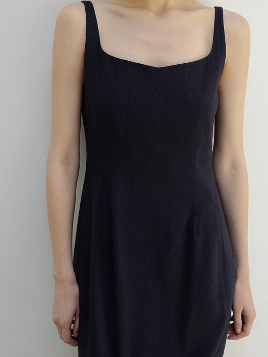 Moia viscose barrel dress (navy)