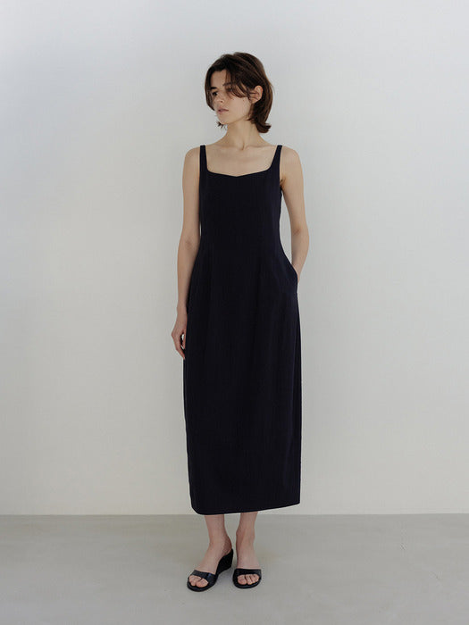 Moia viscose barrel dress (navy)