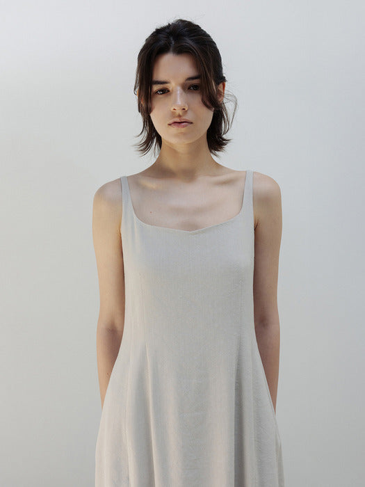 Moia viscose barrel dress (sand beige)