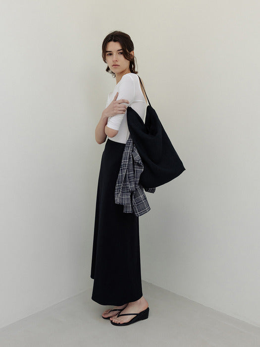 Moia twill maxi skirt (navy)