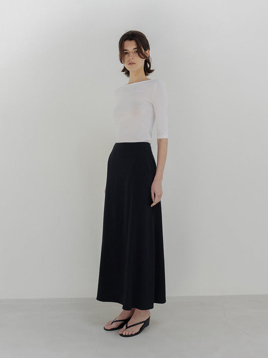 Moia twill maxi skirt (navy)