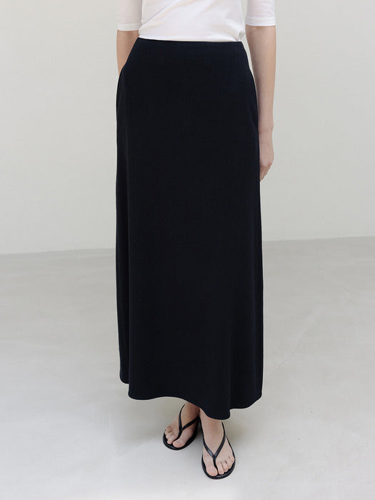 Moia twill maxi skirt (navy)