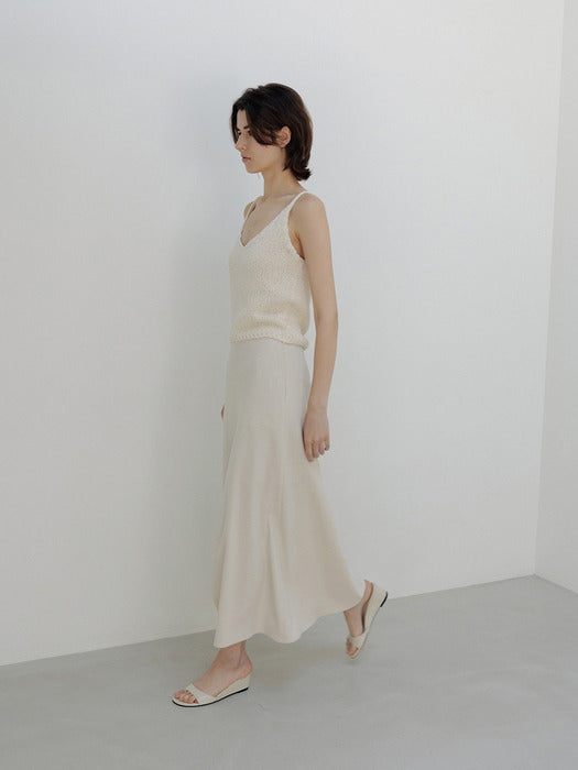 Moia twill maxi skirt (beige)