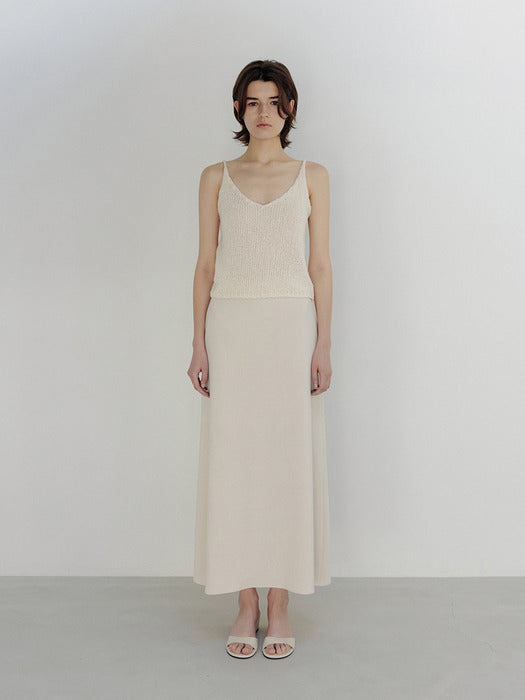 Moia twill maxi skirt (beige)