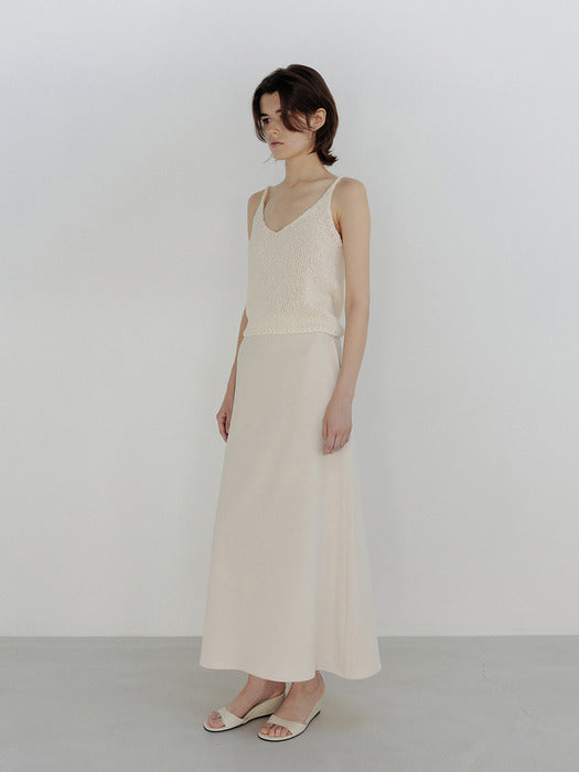 Moia twill maxi skirt (beige)
