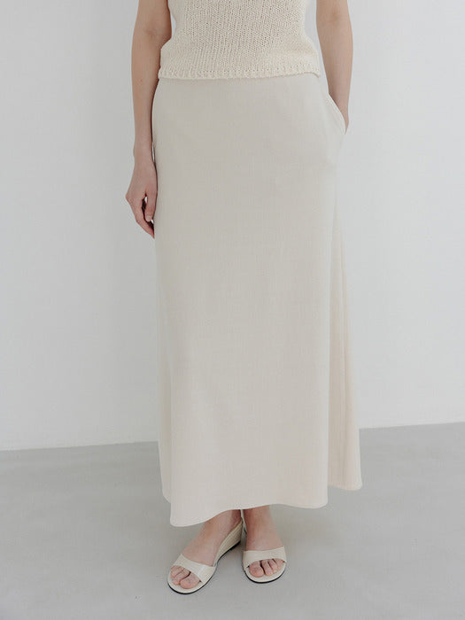 Moia twill maxi skirt (beige)