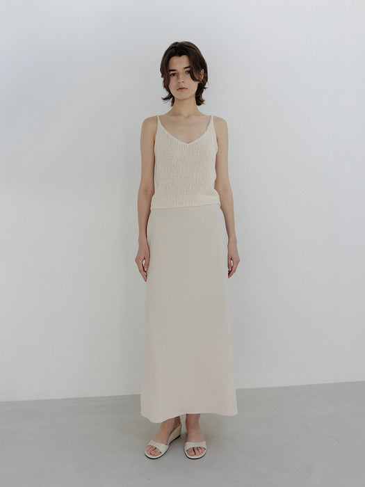 Moia twill maxi skirt (beige)
