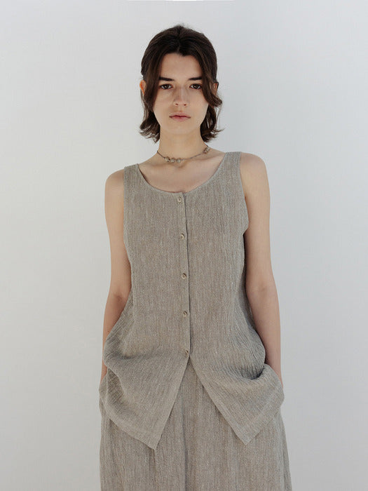 Moia wrinkle barrel skirt (ash beige)
