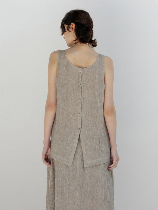 Moia wrinkle barrel skirt (ash beige)