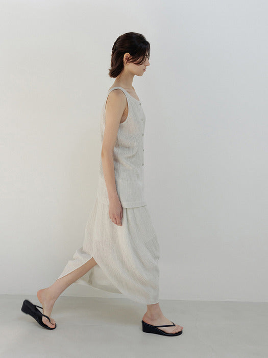 Moia wrinkle barrel skirt (white)