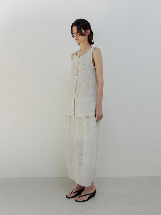 Moia wrinkle barrel skirt (white)