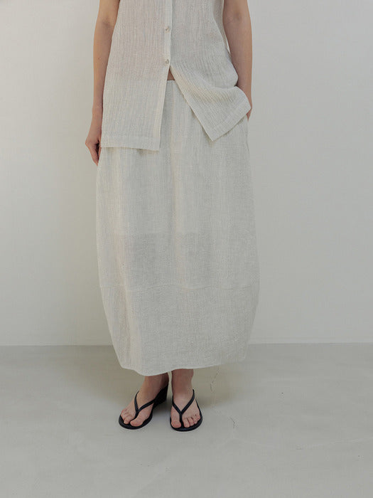 Moia wrinkle barrel skirt (white)