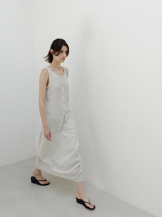 Moia wrinkle barrel skirt (white)