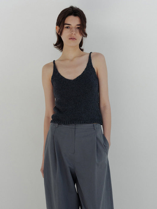 Moia one tuck wide pants (ash blue)