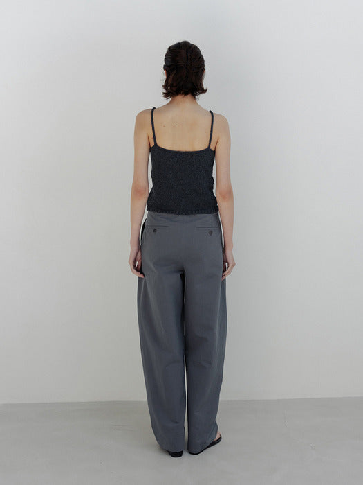 Moia one tuck wide pants (ash blue)