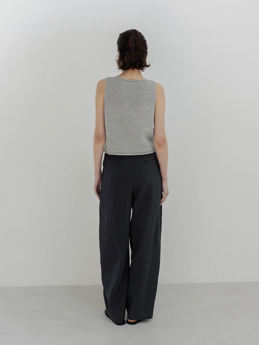 Moia airy tuck pants (charcoal)