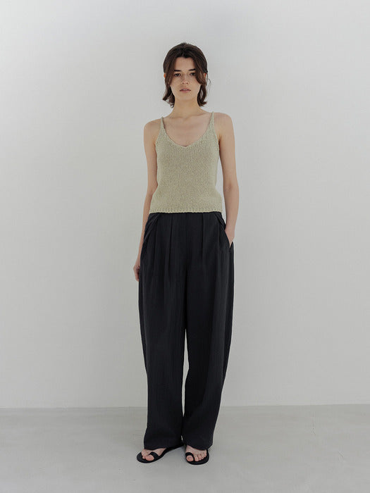 Moia airy tuck pants (charcoal)