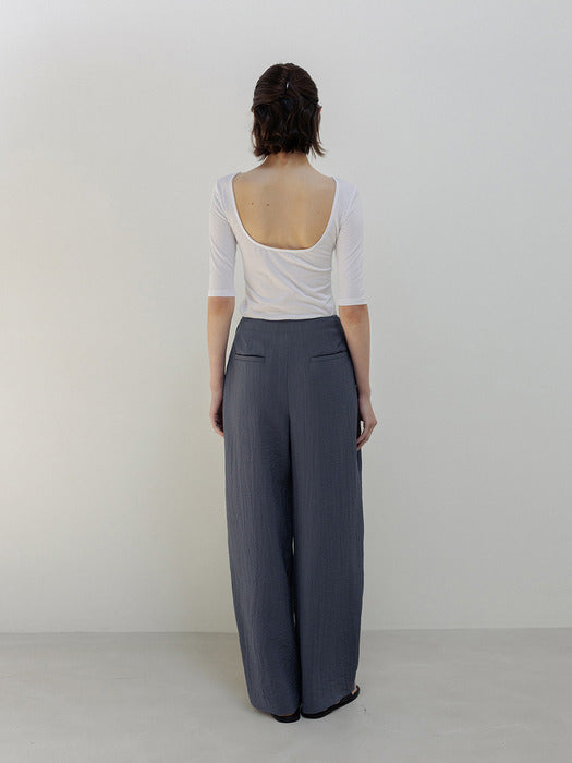 Moia airy tuck pants (slate blue)