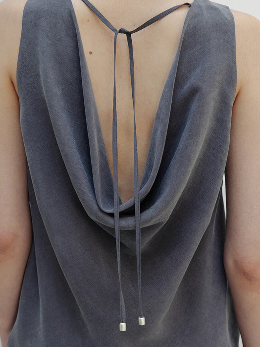 Moia draped blouse (gray)