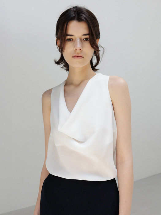 Moia draped blouse (ivory)