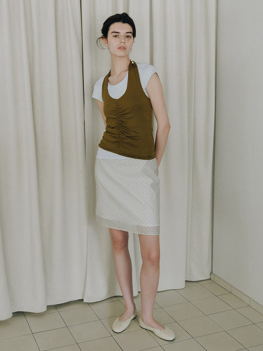 Loeuvre Dot See-Through Layered Midi Skirt