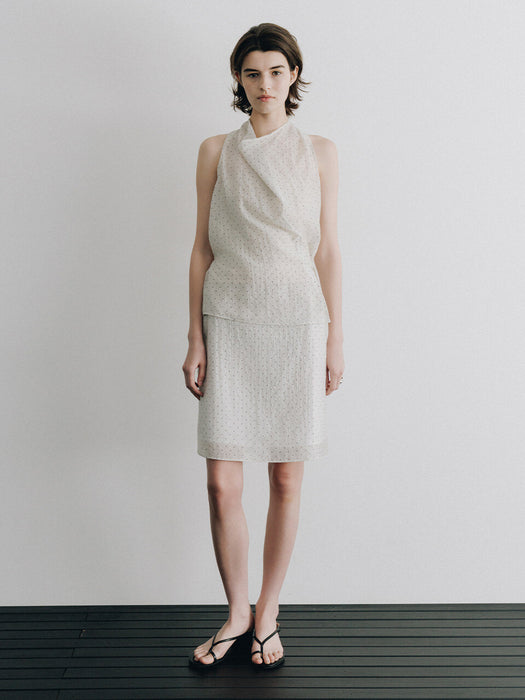 Loeuvre Dot See-Through Layered Midi Skirt