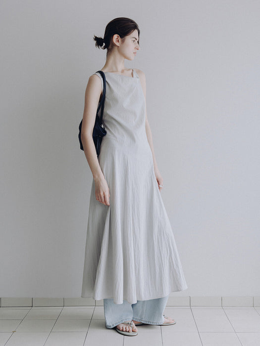 Loeuvre Asymmetric Cowl Sleeveless Solid Dress