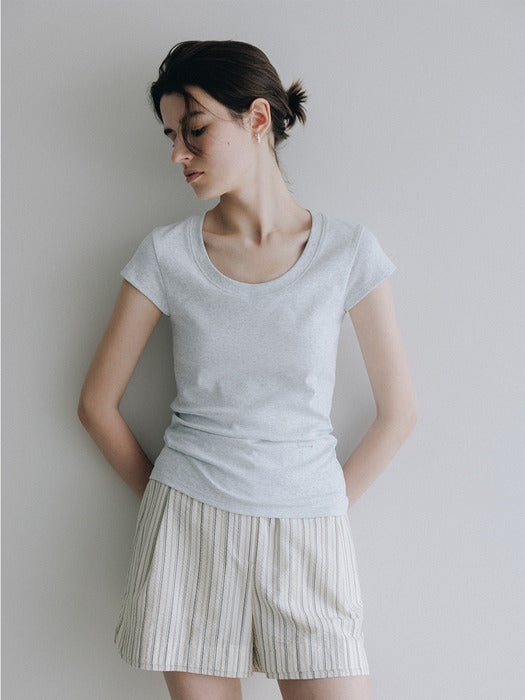 Loeuvre U-Neck Slim Fit T-Shirt