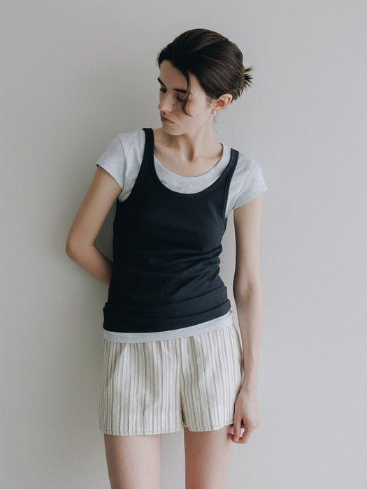 Loeuvre U-Neck Slim Fit T-Shirt