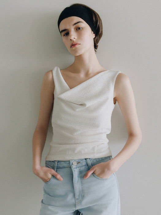 Loeuvre Slim Cowl Sleeveless Jersey Top