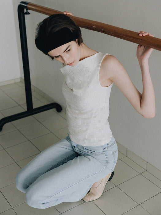 Loeuvre Slim Cowl Sleeveless Jersey Top