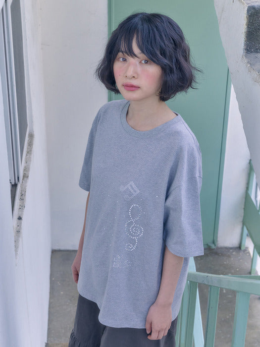 Ambler Crystal Clef Hotfix T-Shirts (Melange)