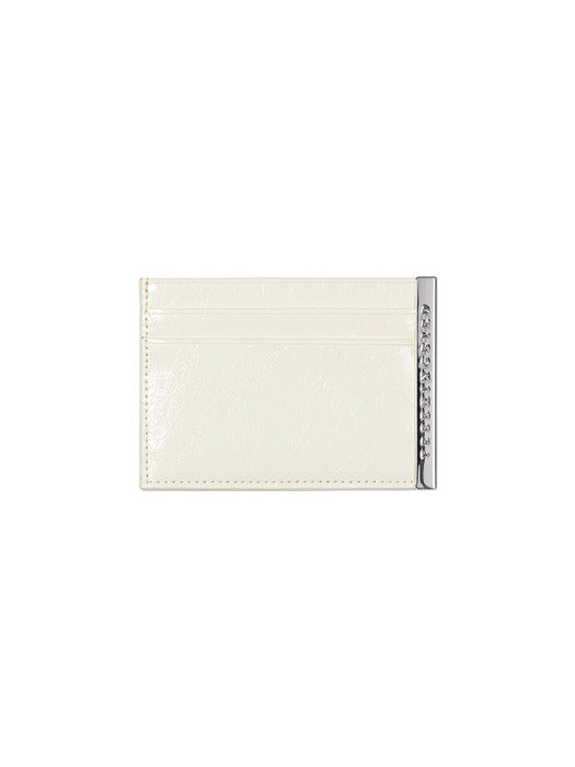 Wconcept_Treemingbird Slim Metal Bar Cowhide Leather Card Wallet [ Ivory ]