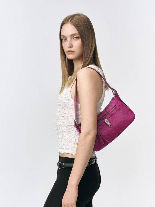 Vunque Toque Cabin Crew Vintage Leather Shoulder S