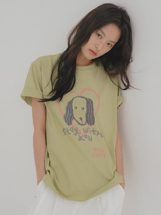 Tillidie Love for my dog t-shirt Olive green
