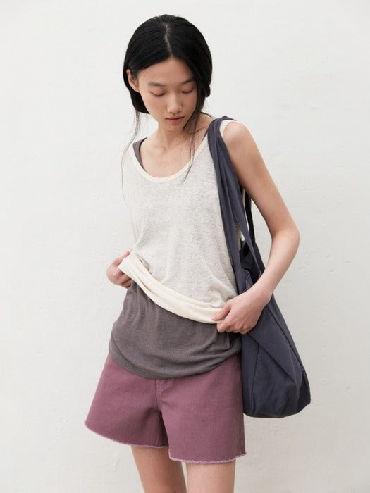 Mango Maniplease Kist Denim Shorts Ash Purple