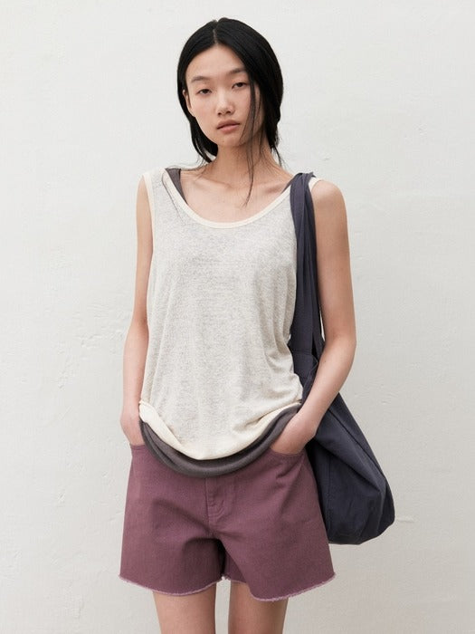 Mango Maniplease Kist Denim Shorts Ash Purple