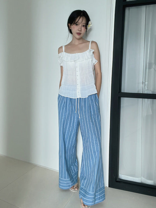 Mango Maniplease Monaco Banding Pants Blue